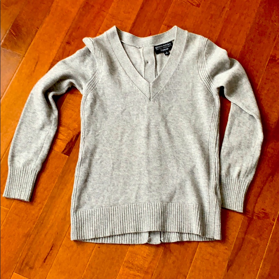 Grey Button Down Back Sweater